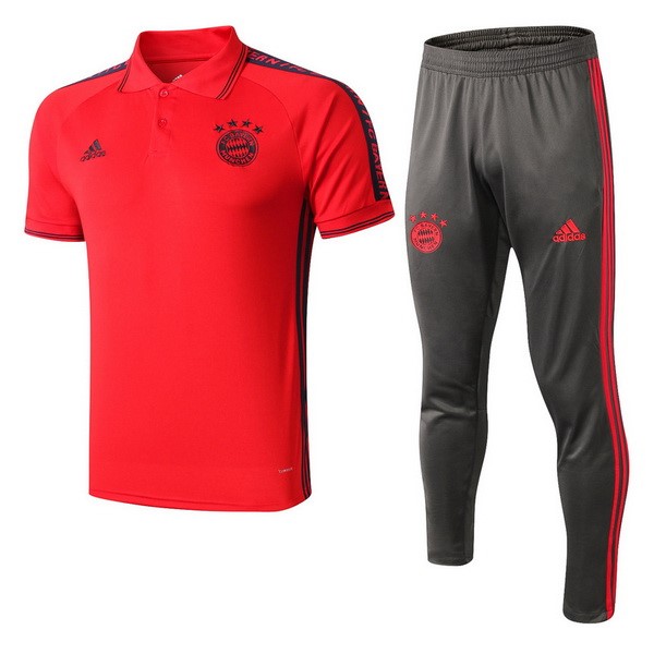 Polo Conjunto Completo Bayern Munich 2019 2020 Rojo Gris